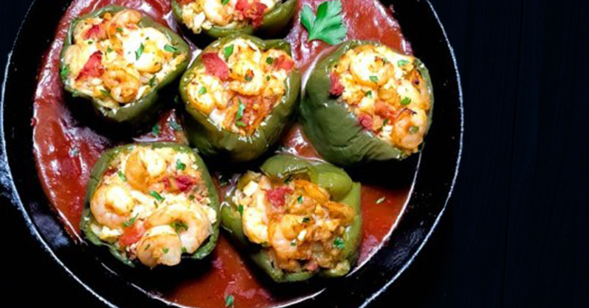 Recipe for Stuffed Bell Peppers Crabs & Shrimps - 4D Flavours
