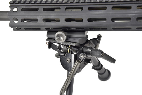 MLRA Rotating Harris Bipod M-LOK Adapter Installed MLRA Rotating Harris Bipod M-LOK Adapter Installed