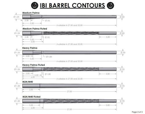 IBI Button Rifled Blank Barrels Contour Option 2 IBI Button Rifled Blank Barrels Contour Option 2