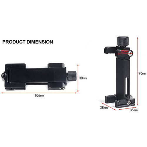Sunwayfoto CPC-02 Mobile Phone Clamp Overall Size