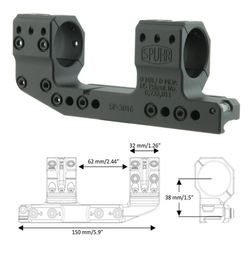 SP-3016 SPUHR Picatinny Cantilever Unimounts Dimensions SP-3016 SPUHR Picatinny Cantilever Unimounts Dimensions