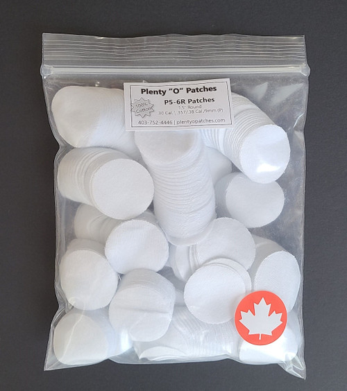 Plenty "O" Patches P5-600R Round Cotton Patches .30 | .357 | .38 | 9mm Calibers