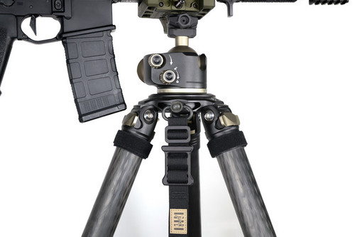 ARISAKA QD Mount Tripod Adapter installed on a Tripod with Sling Flush Cup Attachement ARISAKA QD Mount Tripod Adapter installed on a Tripod with Sling Flush Cup Attachement