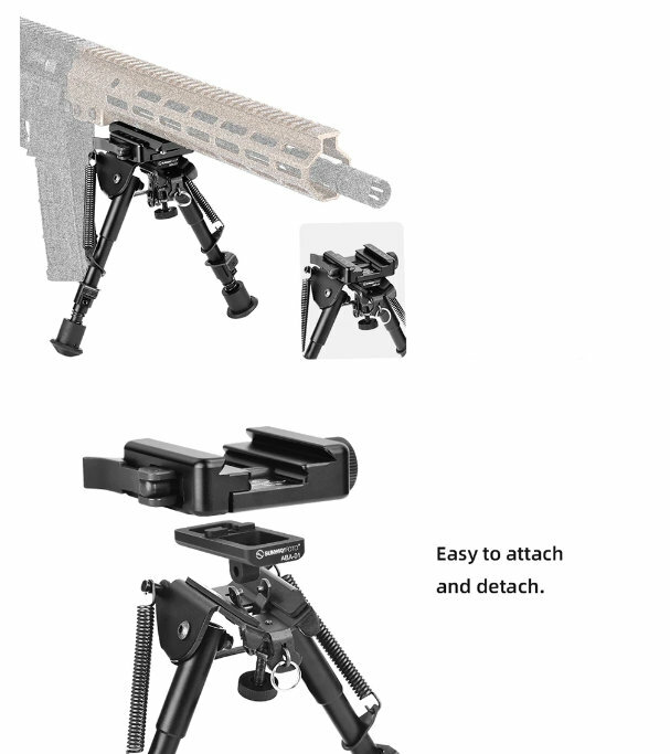 Sunwayfoto ABA-01+SDC-50 Harris Bipod ARCA Adapter Description No.1