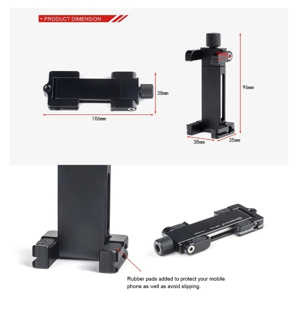 Sunwayfoto CPC-02 Mobile Phone Clamp Description No.2