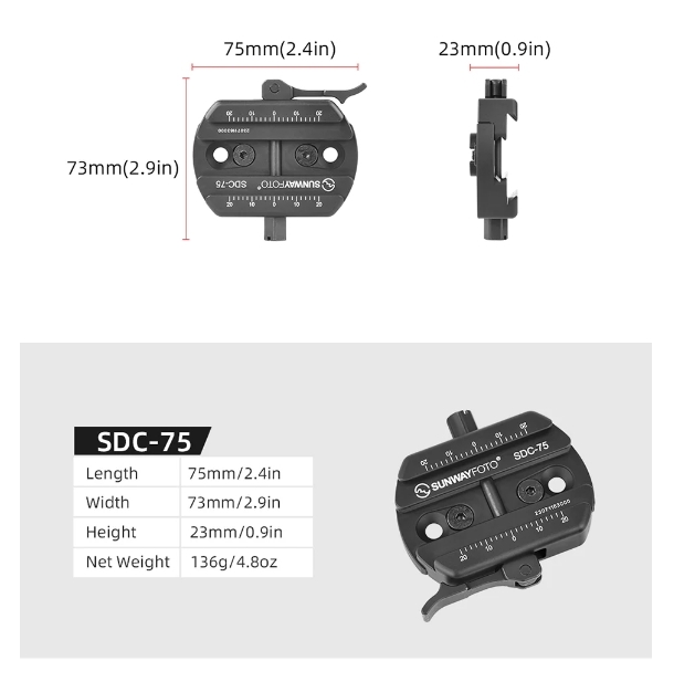 Sunwayfoto Atlas Bipod Dual ARCA and Picatinny Adapter System Description No.3