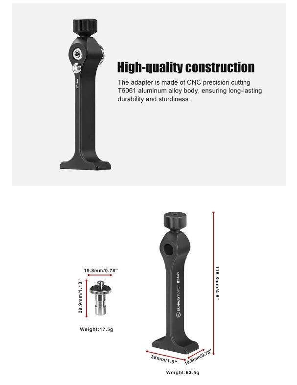 Sunwayfoto BTA-01 Binocular Tripod Adapter Description No.1