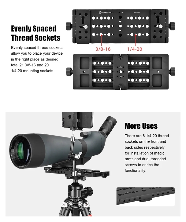 Sunwayfoto TT-01 Tripod Tactical Table Description No. 2