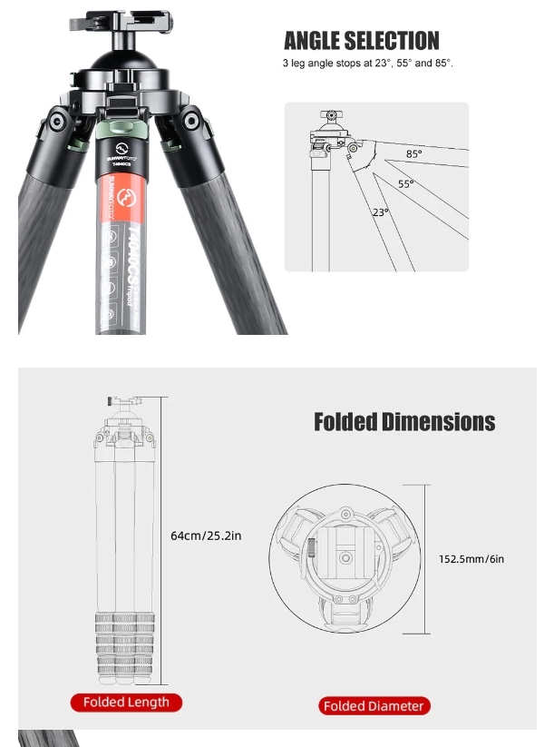 T4040CS-D Tactical Carbon Fiber Tripod Description No.5