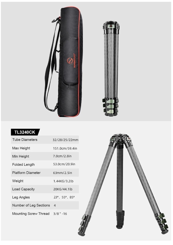 TL3240CK Hermes Tactical Carbon Fiber Tripod Description No.7