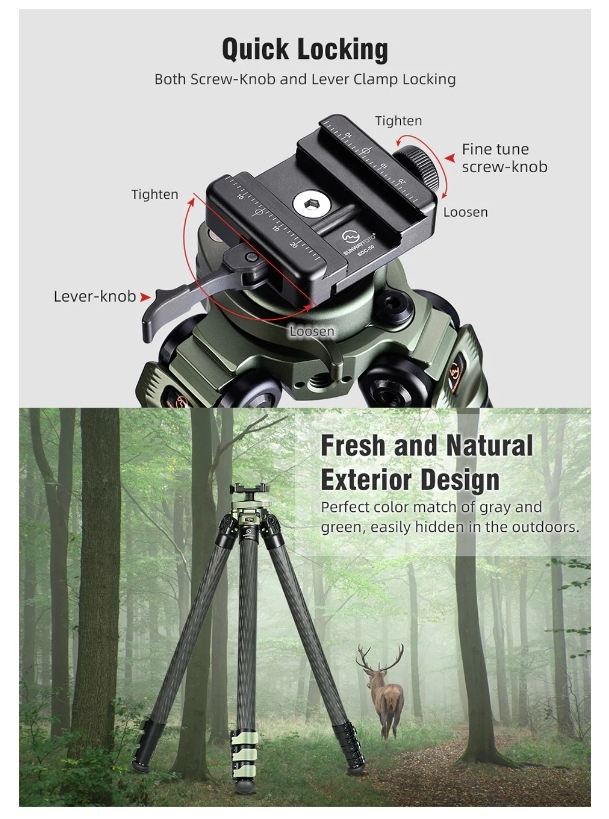 TL3240CS-D Hermes Tactical Carbon Fiber Tripod Description No.5