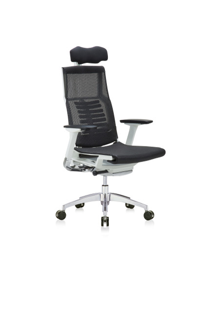 Eurotech Powerfit White Frame Mesh Seat Office Chair W/Headrest
