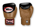 TWINS Boxing Gloves - Dual Color - Velcro - 9 - Black and Lime, Red, Blue, Lavender, Brown