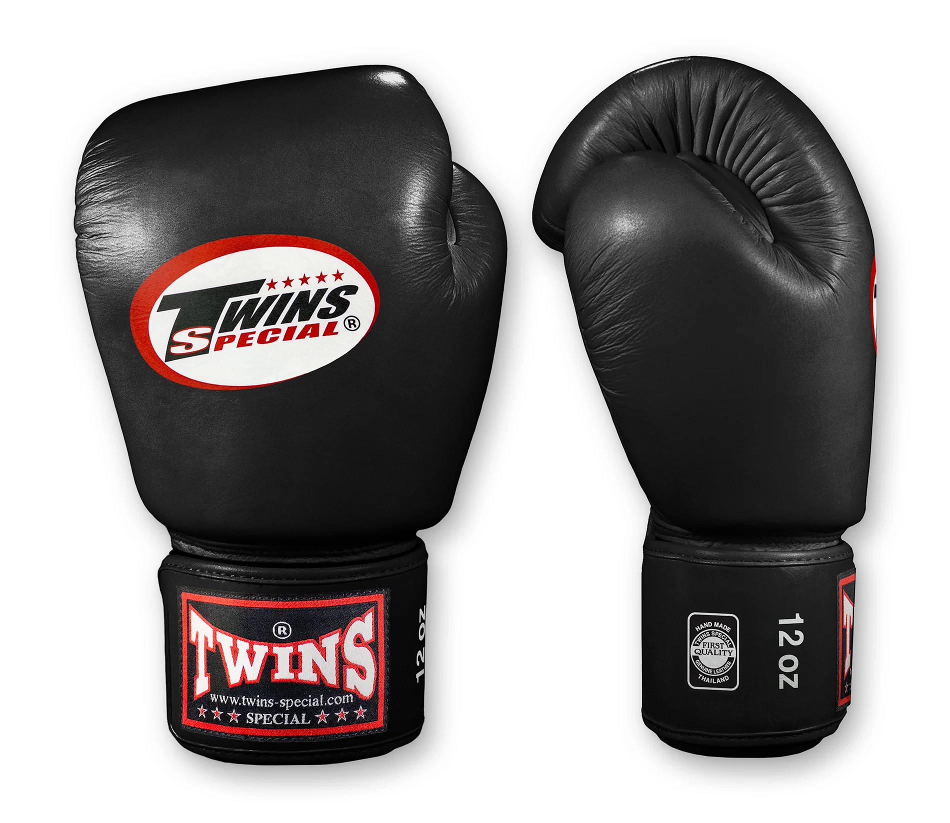 TWINS Boxing Gloves- Premium Leather w/ Velcro - Classic Colors - White, Black, Silver, Gold, Grey