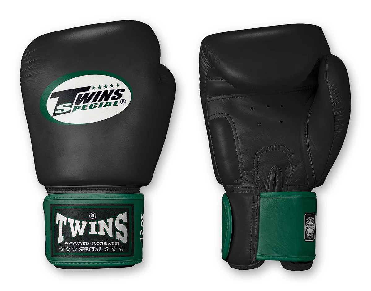 TWINS Boxing Gloves- Dual Dark Colors- Premium Leather w/ Velcro