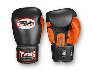 TWINS Boxing Gloves - Dual Color - Air Palm - Velcro - Red, Blue