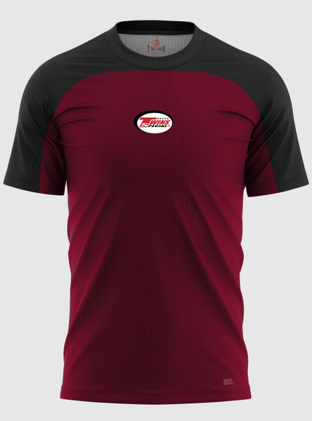 TWINS Muay Thai Boxing T-Shirts - Dual - Dark Colors - Topband - Black - Shirt - Maroon, Dark Brown, Green, Navy Blue, Purple