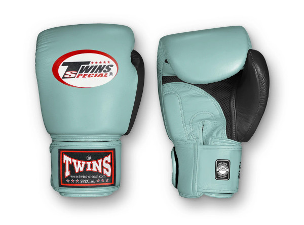 TWINS Boxing Gloves Air Velcro- Premium Leather - Yellow, Light Blue, Pink