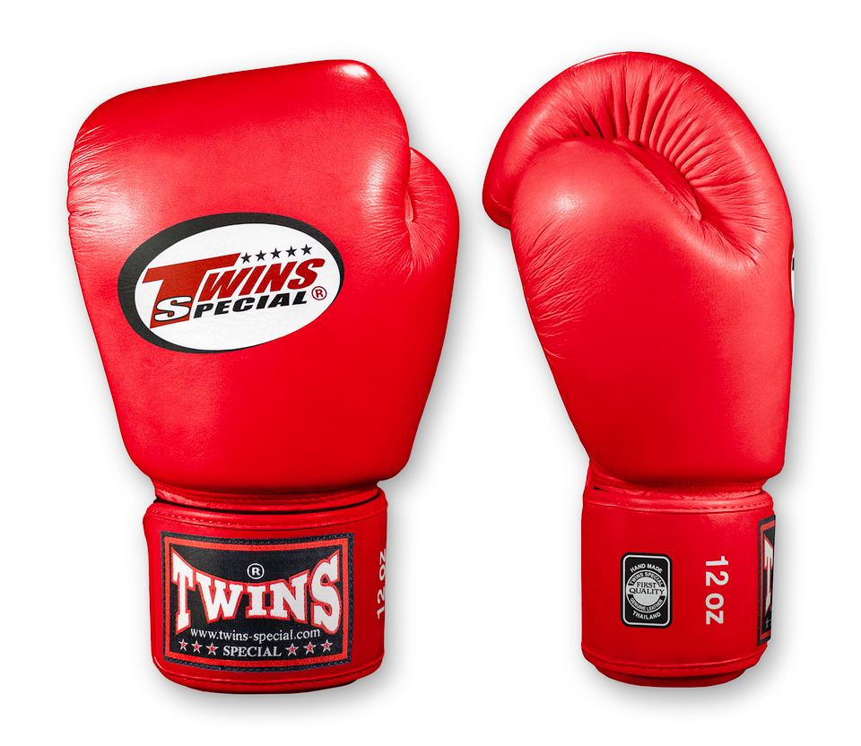 TWINS Boxing Gloves- Premium Leather w/ Velcro - Bold Colors - Red, Brown, Lime Green, Blue, Lavender