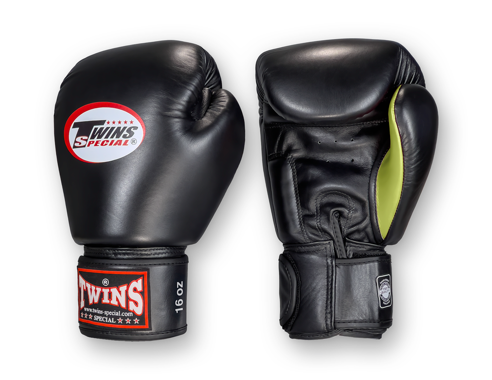 TWINS Boxing Gloves- Dagger - Premium Leather w/ Velcro- Black, Red, Blue, Lavender, Lime Green