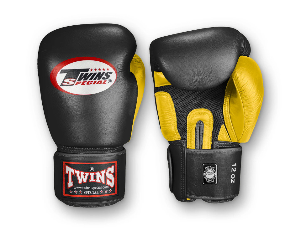 TWINS Boxing Gloves - Dual Color - Air Palm - Velcro - Red, Blue, Navy, Yellow