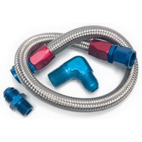 EDELBROCK 22in Braided Fuel Line Kit EDE8122