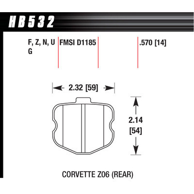 HAWK BRAKE 2006 Corvette ZO6 HPS HAWHB532F570