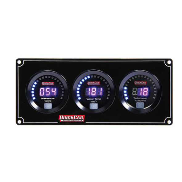 QUICKCAR RACING PRODUCTS Digital 2-1 Gauge Panel OP/WT w/Tach QRP67-2031