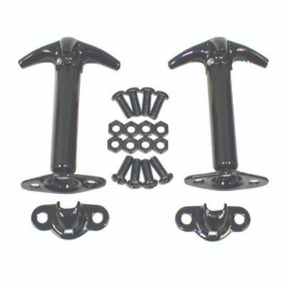 RUGGED RIDGE Hood Catch Kit Black 4 1-95 Jeep CJ/Wrangler YJ RUG11210.01