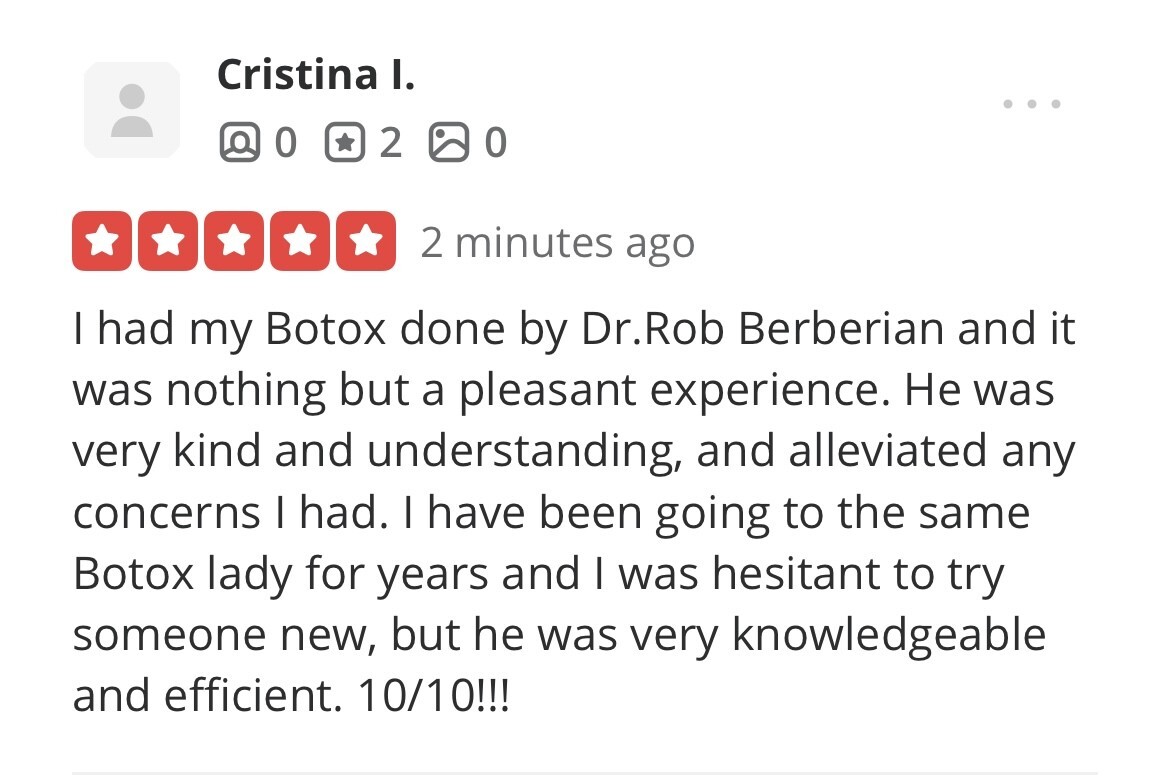 Dr. Rob Berberian Botox Dysport Newport Beach Los Angeles
