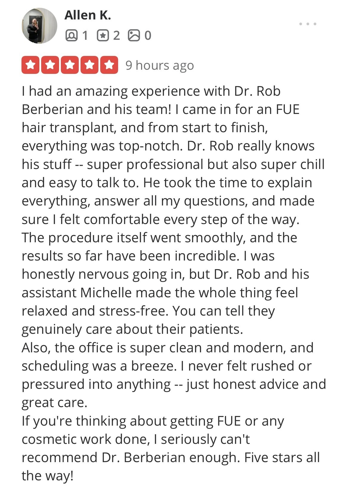 VIP FUE Hair Transplant Los Angeles & Orange County - Dr. Rob Berberian - Newport Beach 1000-4000 Grafts. No Shaving needed. Contact us for your free quote today!