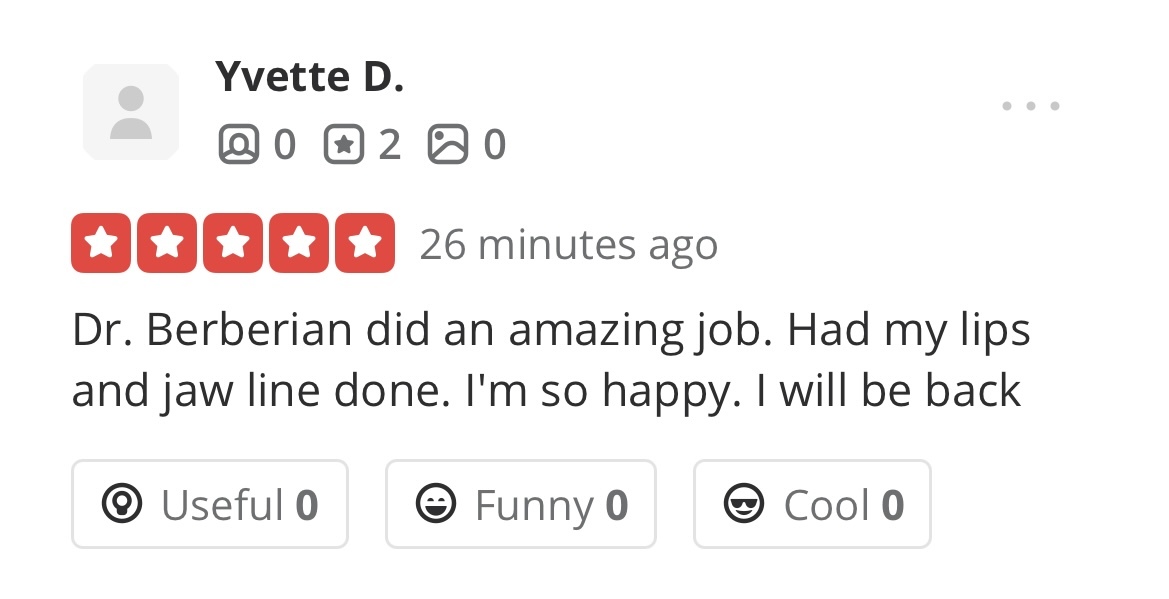 Dr. Rob Berberian - 5 Stars - Reviews - Lip Filler Newport Beach