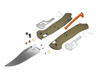 BENCHMADE TAGGEDOUT® OD GREEN G10 KNIFE 3.5'' BLADE