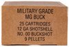 WINCHESTER MILITARY GRADE MG BUCK 12 GAUGE SHOTSHELL 2.75" 9 PELLETS - 25 ROUNDS BOX