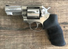 RUGER GP100 STANDARD DOUBLE ACTION REVOLVER 357 MAG 3" BARREL HOGUE MONOGRIPS FIXED REAR & RAMP FRONT SIGHT 6 ROUND STAINLESS FINISH - PREOWNED