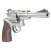 RUGER SUPER REDHAWK REVOLVER DOUBLE ACTION 10MM 6.5" BARREL 6 ROUND INCLUDES 3 FULL MOON CLIPS - STAINLESS/RUBBER/ HARDWOOD INSERT GRIPS