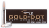 SPEER AMMUNITION GOLD DOT 223 REMINGTON 55 GRAIN GOLD DOT HOLLOW POINT - 20 ROUND BOX