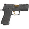 SIG SAUER P320 SPECTRE 9MM PISTOL STRIKER FIRED  COMPACT 9MM TiN GOLD 3.9" BARREL NITRON FINISH XSERIES GOLD FLAT SKELETON TRIGGER XRAY3 NIGHT SIGHTS OPTICS READY 17 ROUNDS 2 MAGAZINES
