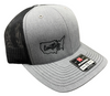 LIMITLESS AMERICA TRUCKER HAT 112 RICHARDSON HEATHER GREY/BLACK - UNIVERSAL FIT
