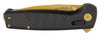 SOG TERMINUS XR LTE FOLDING KNIFE 2.95" STRAIGHT CLIP POINT BALCK G10 & CARBON FIBER HANDLE CPM S35VN STEEL TITANIUM NITRIDE FINISH GOLD