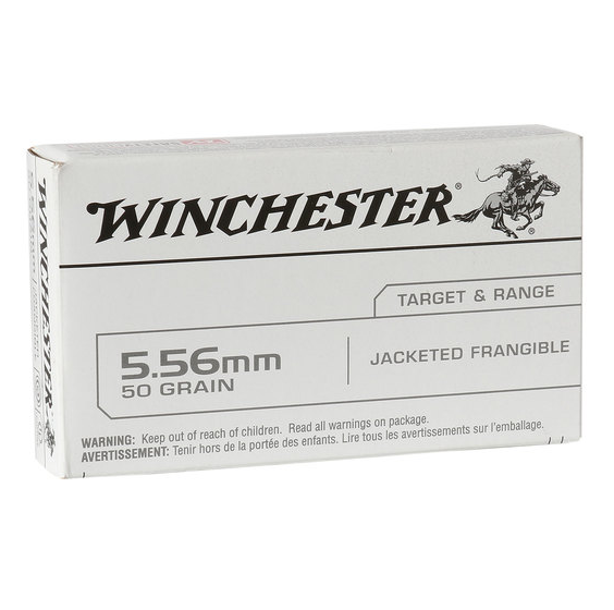 WINCHESTER 5.56 50 GR JACKETED FRANGIBLE AMMUNITION - 20 ROUNDS - LIMITLESS AMERICA
