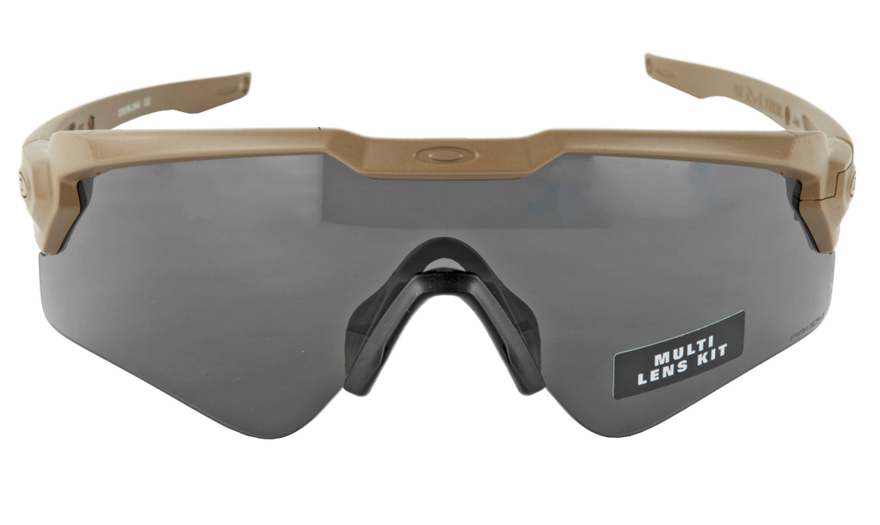 OAKLEY STANDARD ISSUE BALLISTIC M-FRAME ALPHA GLASSES - TERRAIN TAN FRAME  WITH GREY PRIZM AND CLEAR LENSES - LIMITLESS AMERICA