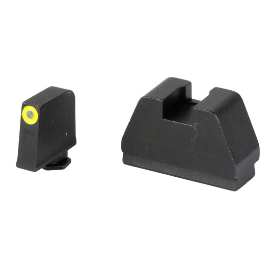AMERIGLO 4XL OPTIC COMPATIBLE SIGHT NIGHT SIGHTS GREEN TRITIUM LUMIGREEN OUTLINE .385" FRONT FLAT BACK .480" REAR - FITS ALL GLOCKS