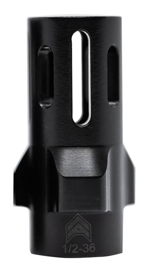ANGSTADT ARMS FLASH HIDER BLACK HARDCOAT ANODIZED STEEL WITH 1/2X36 TPI THREADS 1.42" OAL 9MM