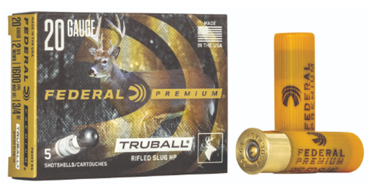 FEDERAL PREMIUM VITAL-SHOK TRUBALL 20 GAUGE 2/75'' 3/4 OZ SLUG SHOT - 5 ROUND BOX