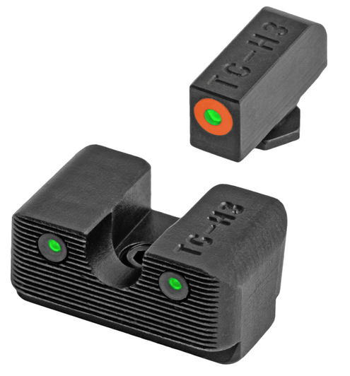 TRUGLO TRITIUM PRO BRITE SITE SAY/NIGHT FOR GLOCK 20/21/25/29/30/32/37/40/41 FRONT SIGHT COLOR GREEN W/ORANGE FOCUS LOCK RING GLOW IN DARK