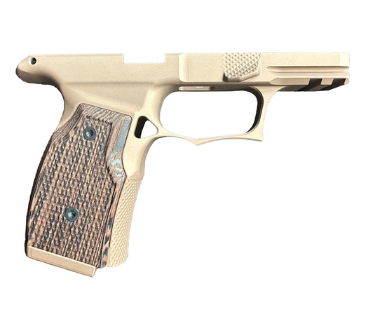 SHARPS BROS GRIP MODULE FITS SIG P365X/XL FLAT DARK EARTH + WOOD PANELS G2 MODEL INCLUDES STEEL LUG INSERT