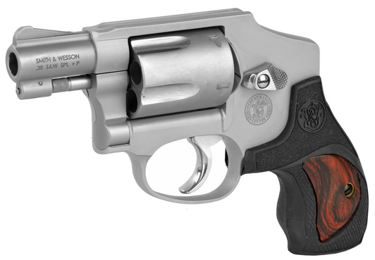 SMITH & WESSON MODEL 642 38 SPECIAL +P 1.875'' BARREL STAINLESS STEEL CUSTOM GRIP 5 ROUNDS