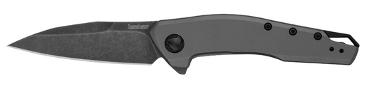 KERSHAW SANCTUM FOLDING KNIFE FLIPPER ASSISTED OPENING PLAIN EDGE 8CR13MOV STEEL BLACKWASH FINISH SS HANDLE 2.98'' BLADE 7.2'' OVERALL LENGTH