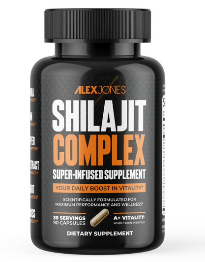 ALEX JONES NATURALS SHILAJIT COMPLEX SUPER INFUSED SUPPLEMENT 90 CAPSULES 30 DAY SERVING